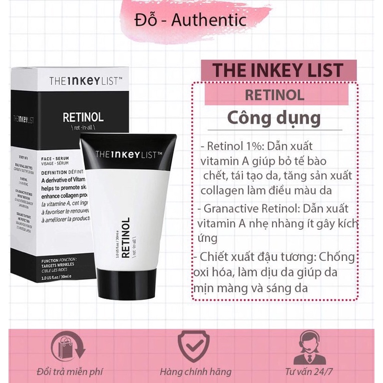 [ Bill US] Tinh chất chống lão hoá, giảm mụn Retinol-THE INKEY LIST