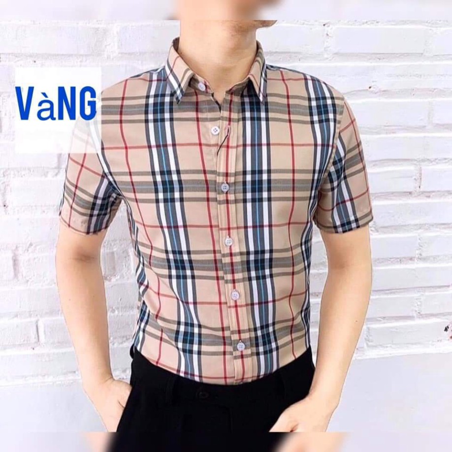Áo sơ mi nam kẻ  BBR cao cấp CỘC TAY vải xuất : , không nhăn, không xù , thoáng mát, thấm hút mồ hôi | BigBuy360 - bigbuy360.vn
