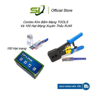 Combo Kìm Bấm Mạng TOOLS Và 100 Hạt Mạng Xuyên Thấu RJ45-Tiện Lợi Và Kinh Tế