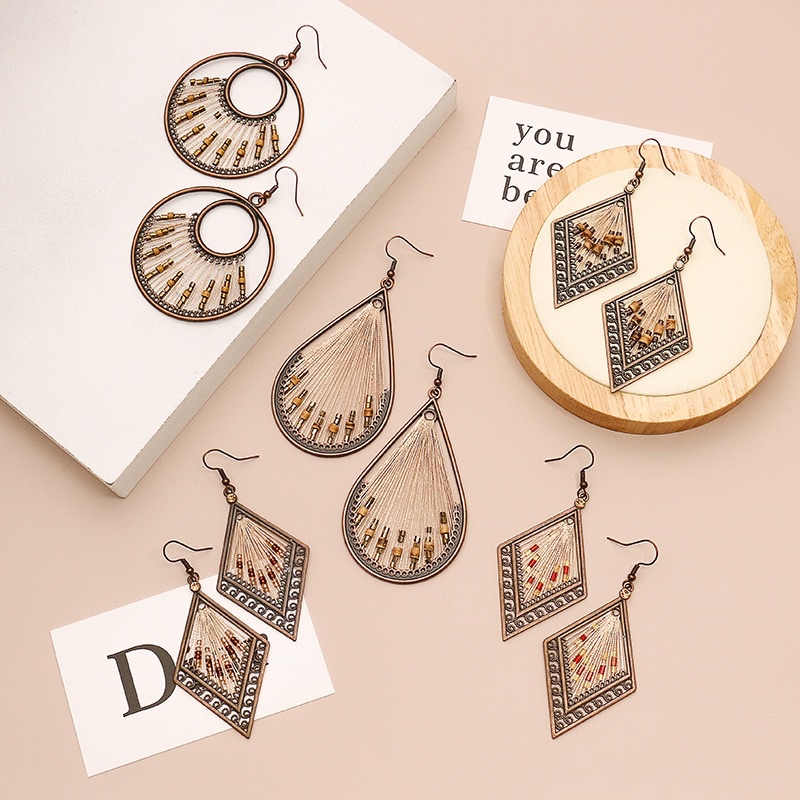 Hoa tai du lịch Boho, Hoa tai vintage, khuyên tai tua rua