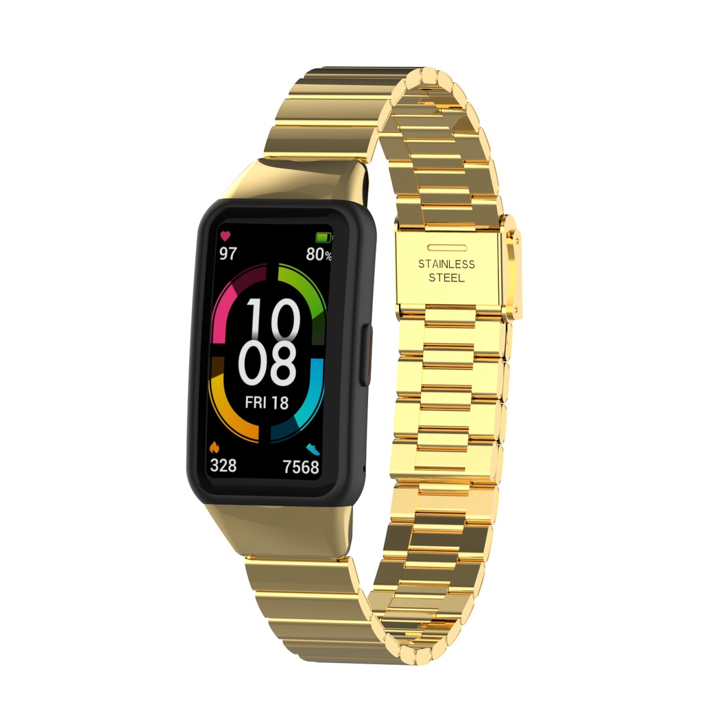 Dây Đeo Thay Thế Chất Liệu Kim Loại Không Gỉ Thời Trang Cho Huawei Band 7 / 6 Honor Band 6