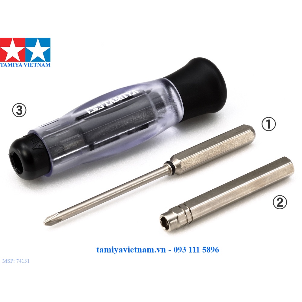 [TAMIYA] 74131 Bộ tuốc nơ vít MINI 4WD (+) SCREW & NUT DRIVER SET PRO