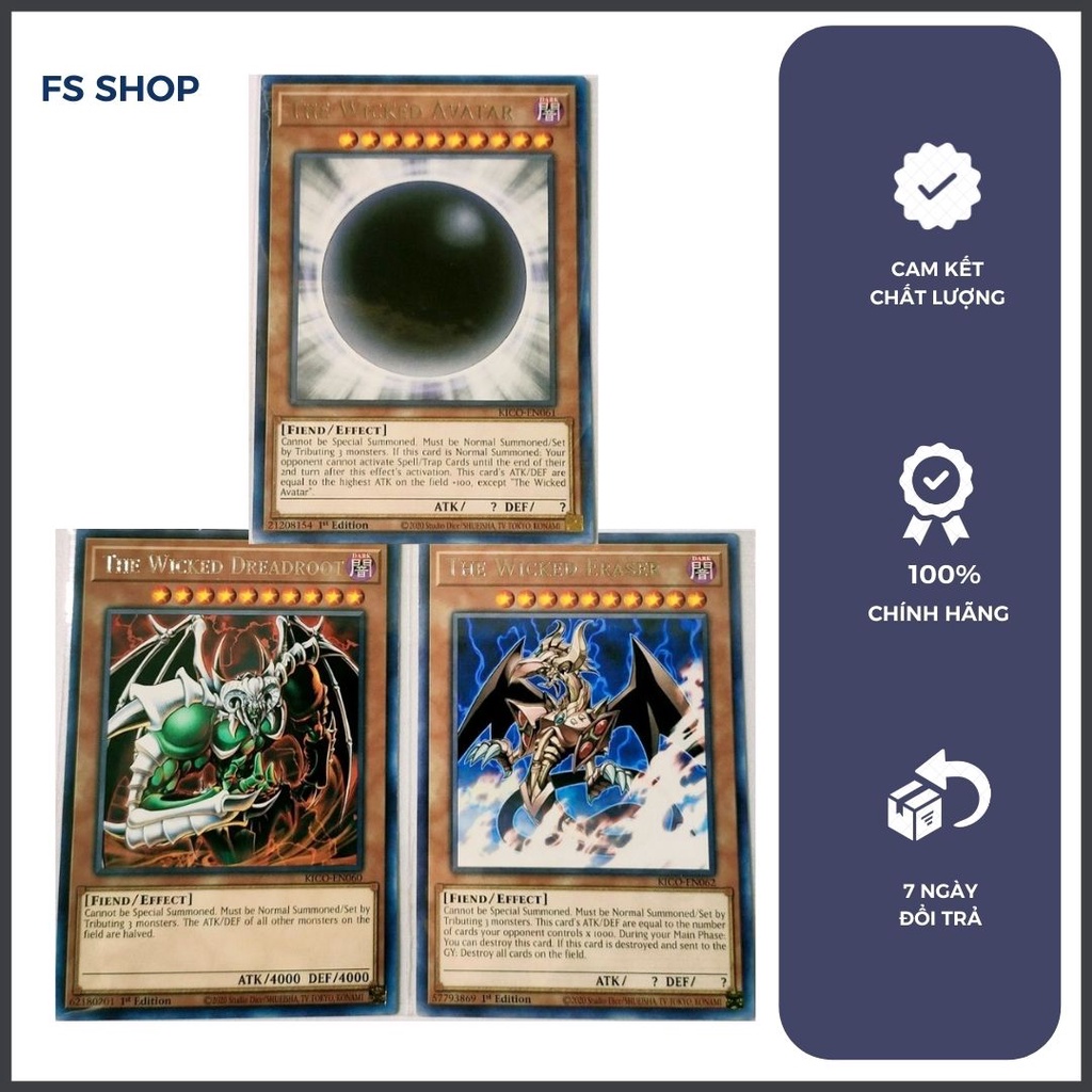 Thẻ bài Yugioh Chính Hãng Set Ba Tà Thần Wicked – Common | Shopee Việt Nam