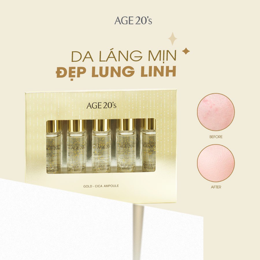 Set Tinh Chất Dưỡng Da Age 20's Gold Cica Ampoule  10ml x 5c