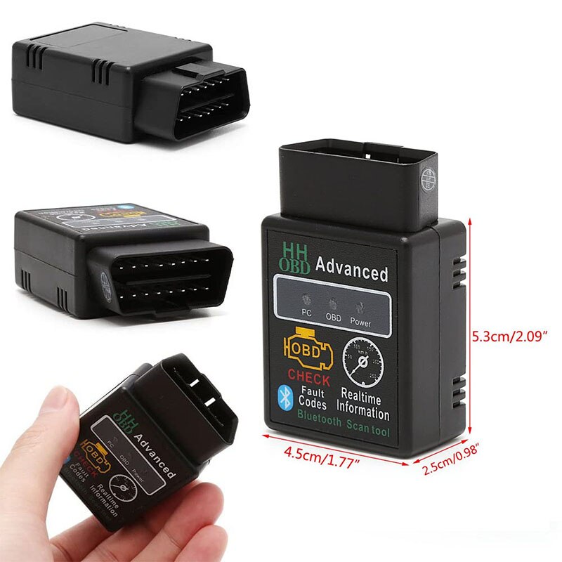 OBD2 HH OBD ELM327 V2.1 Bluetooth OBD2 OBDII CAN BUS Check Engine Car Auto Diagnostic Scanner Tool Interface Adapter for Android