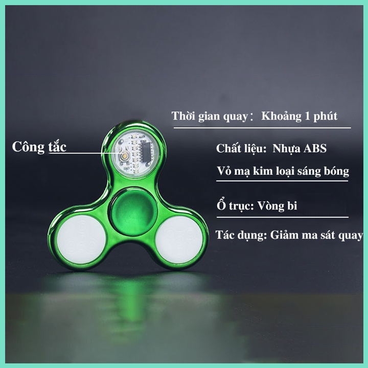 Con Quay Phát Sáng Spinner Đèn LED Đa Màu Sắc Nhựa Vi Sinh An Toàn Hình Đẹp Mắt Bafaby SPN