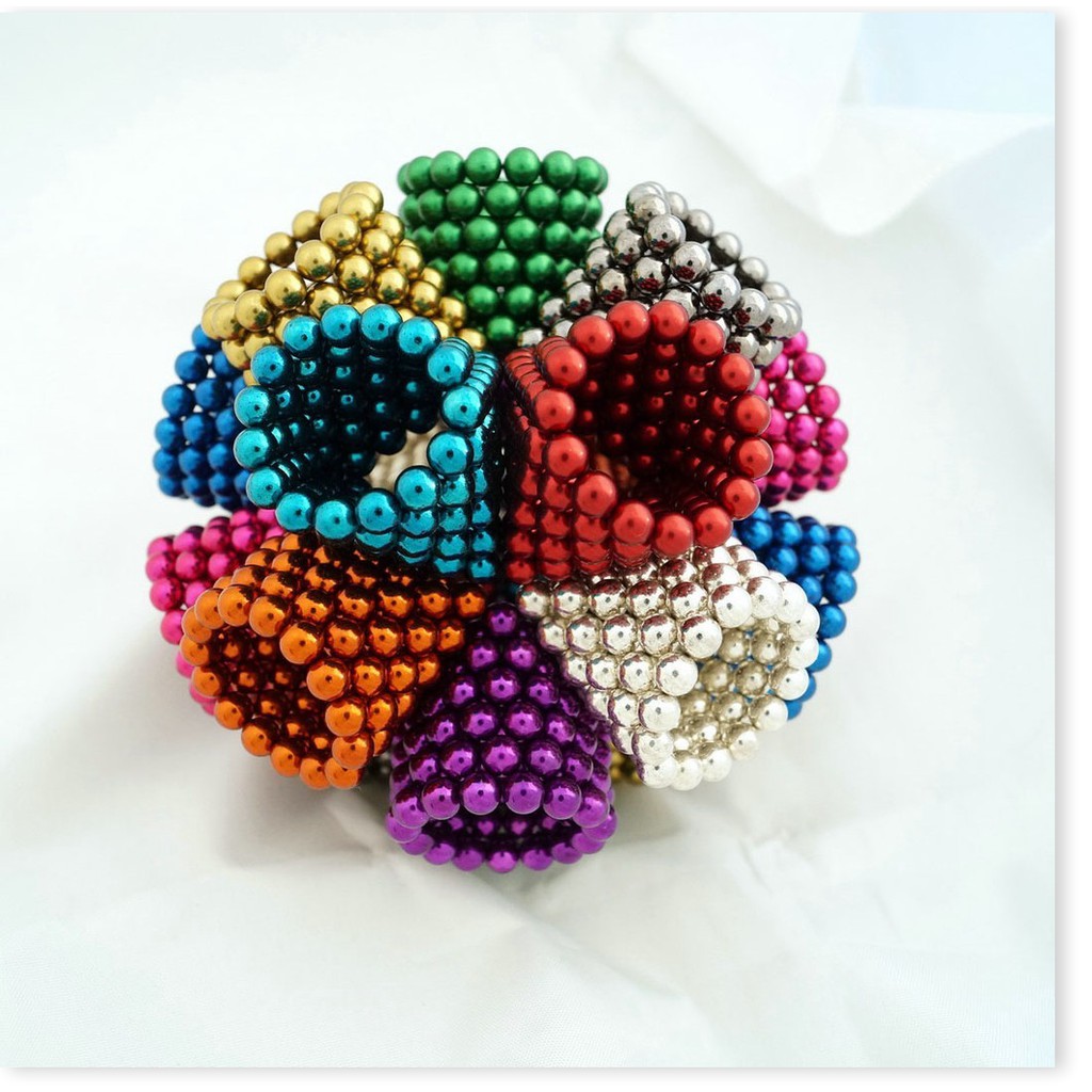 Nam châm bi 8 màu - Bucky ball 5mm (216 viên, 8 màu), Bi nam châm tròn - bucky ball 5mm 8 màu giúp tăng khả năng tư duy