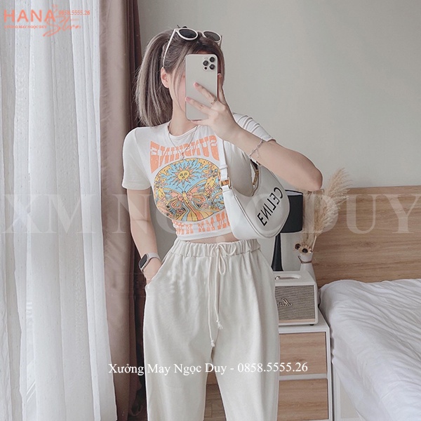 Quần Jogger nữ thể thao bo gấu ống rộng dây rút dáng Ullzang Unisex - Quần Nỉ nữ mặc nhà tập thể thao vải tổ ong dày mềm