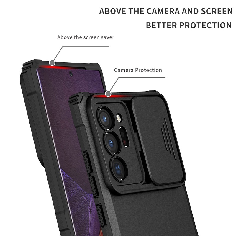 Ốp Điện Thoại Chống Sốc Có Nắp Trượt Bảo Vệ Camera Cho Samsung Galaxy Note 20 / Note 20 Ultra 5G
