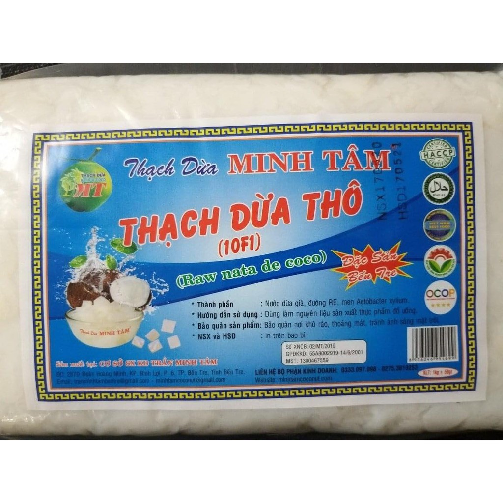 Thạch dừa thô Minh Tâm gói 1kg