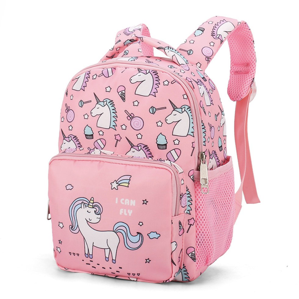 Balo UNICORN ngựa hồng ngựa tím siêu nhẹ cho bé gái thích elsa vintage mẫu giáo mầm non đi học chống gù