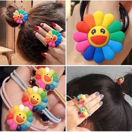 Chun buộc tóc hoa mặt trời ngũ sắc KaiKai KiKi