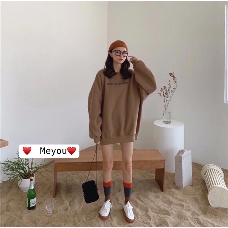 Áo Sweater Nỉ Nữ Phong Cách Ulzzang Màu Nâu Đất