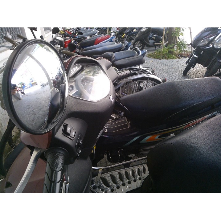 1 GƯƠNG CẦU LỒI CHO XE MÁY, MÔ TÔ 15CM-ỐC CHÂN 8 LI RĂNG THUẬN