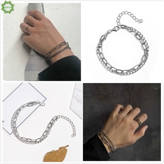 Vòng Tay Hai Lớp Thiết Kế Đơn Giản Phong Cách Hip Hop Hàn Quốc