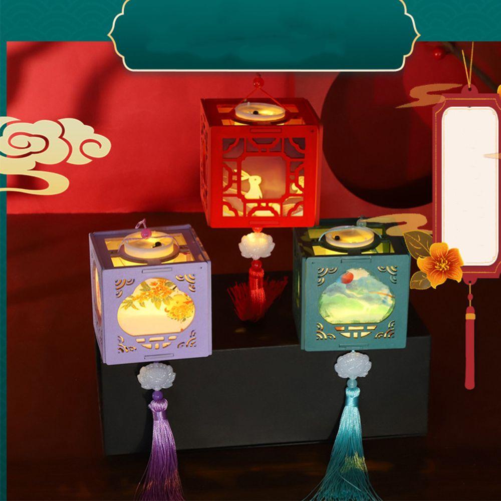 YIYU Lồng Đèn Khối Gỗ Trung Quốc Thủ Công DIY TYLER1