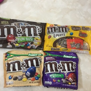 Kẹo socola m&m family size - hàng chuẩn mỹ 4 loại túi zip date 2020 # 544.3g