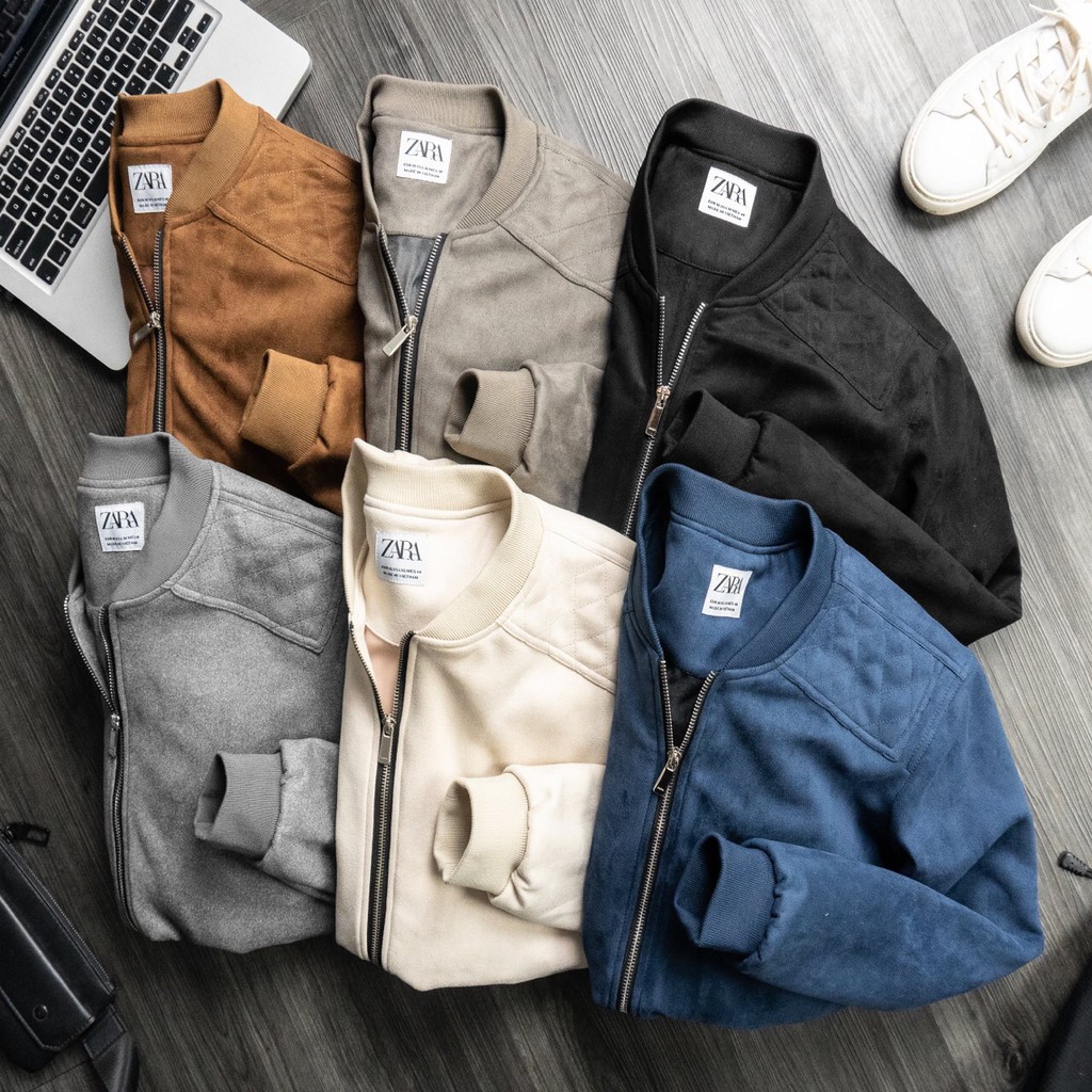 Áo khoác da lộn lót lông cho nam