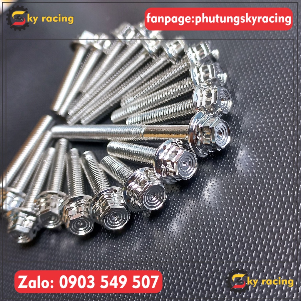 Ốc lốc salaya INOX 304 TH pro v3 gắn cho Ext, Win, Vario, W, Sonic, Raider Fi, Si XC, Si50….tặng kèm hộp