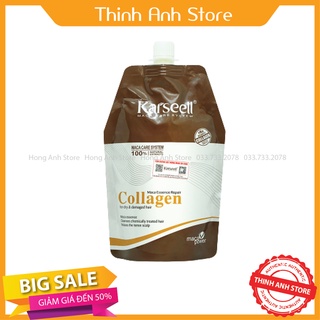 Kem hấp - ủ- xả phục hồi tóc collagen karseell maca dạng túi 500ml