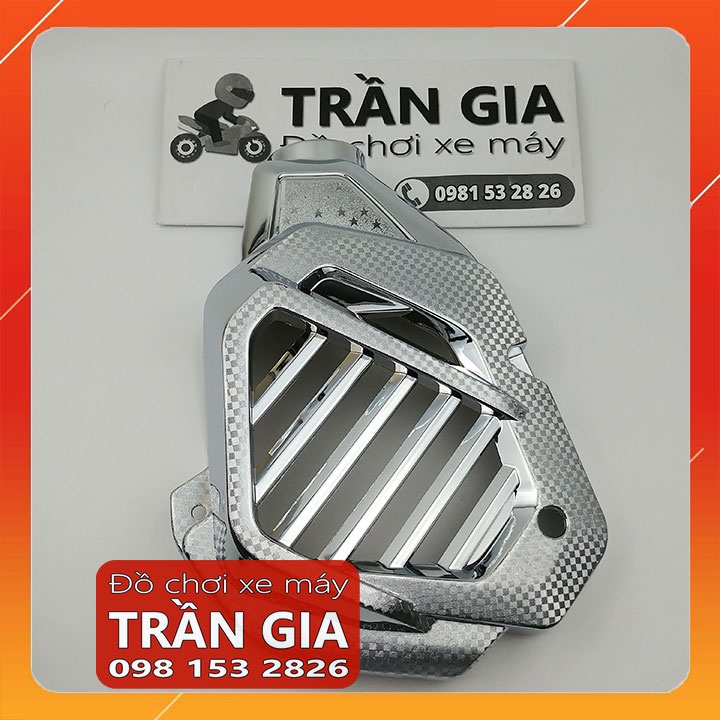 Ốp che két nước xe Sh Mode 2013-2014-2015-2016-2017-2018-2019 - che quạt gió xi inox cacbon sh mo nữ phụ kiện trang trí