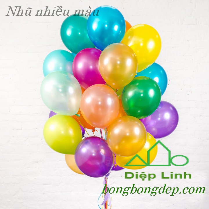 Bán sỉ Sét 10 cái bong bóng 28cm nhũ trang trí sinh nhật event đẹp