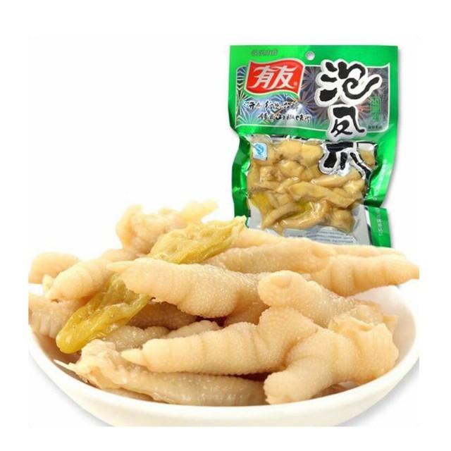 10 GÓI CHÂN GÀ YUYU 210G ỚT XANH MUỐI CAY