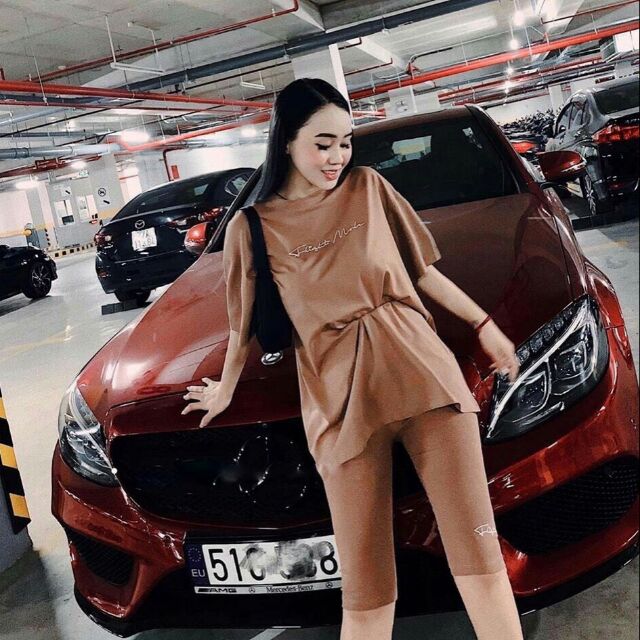 Đồ bộ quần lửng chữ thêu