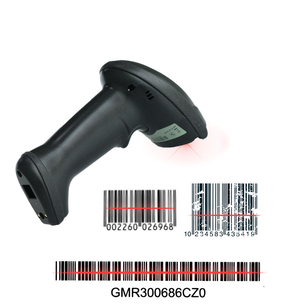 Máy quét mã vạch 2D không dây có cáp USB dongle 2.4G và Bluetooth nguồn 1D QR