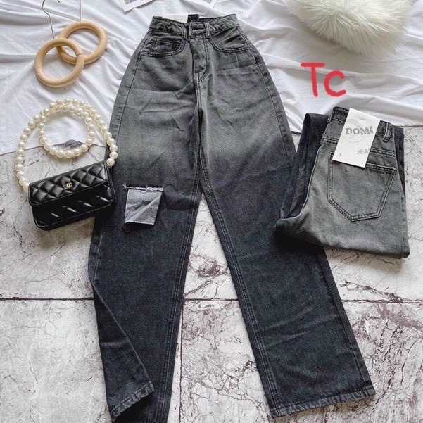 Quần jeans ống rộng dáng xuông dài loang sang chảnh Q579 SUTANO