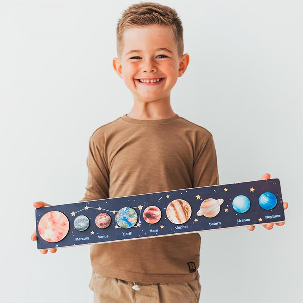 [Mapde] Educational Toy Wood Interactive Toys Preschool Planets Board Training Teaching Learning Plaything Gifts Girls
