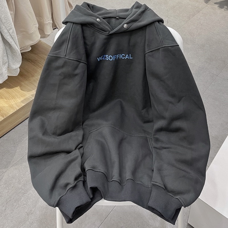 áo Hoodie nỉ WZSOFF màu đen xám unisex ảnh thật SSSTore ( nam nữ mặc đều được ) | BigBuy360 - bigbuy360.vn