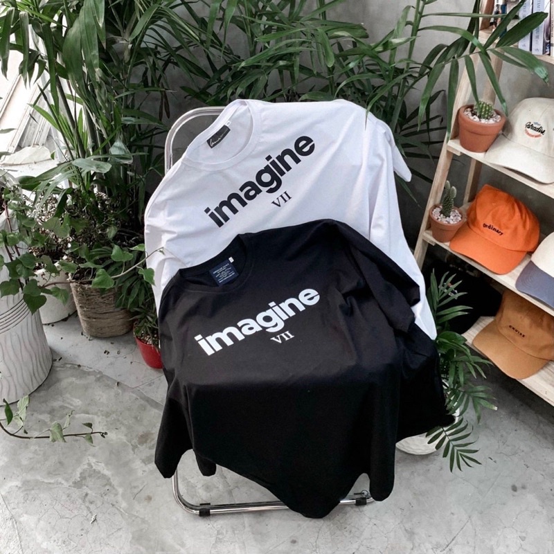 ÁO THUN TAY LỠ COTTON IMAGINE UNISEX NAM NỮ (hình chụp thật)