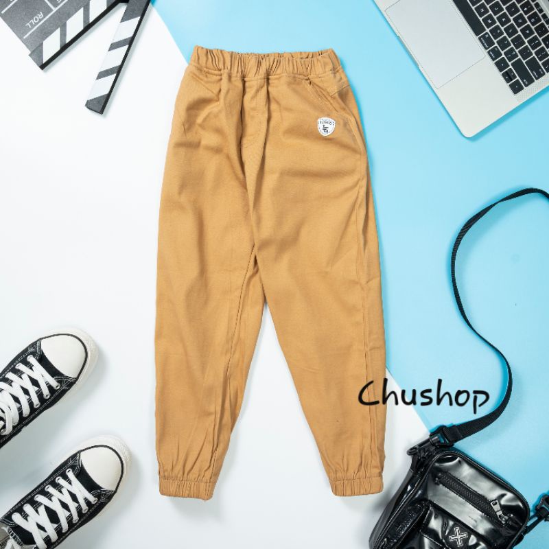Quần Jogger Kaki Cho Bé Trai và Bé Gái Size 10-23 kg Cạp Chun Phong Cách Hàn Quốc