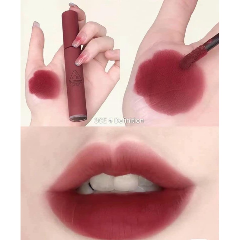 Son kem 3CE velvet lip tint #Definition gam đỏ trầm | Shopee Việt Nam