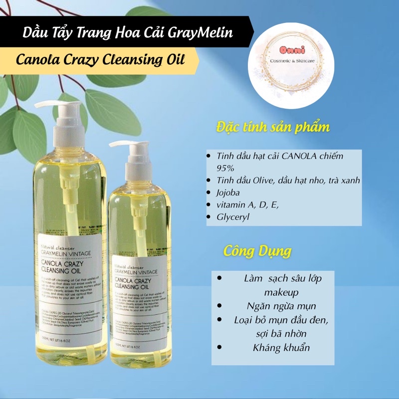 Dầu tẩy trang hoa cải Graymelin Vintage - Canola Crazy Cleansing Oil
