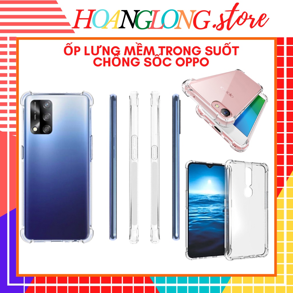 Ốp lưng Oppo mềm trong suốt chống sốc cho F5 F7 F9 F11 Pro A31 A15 A15S A52 A53 A33 A93 A32 A53S A54 A74 A5 A9 2020 A5S