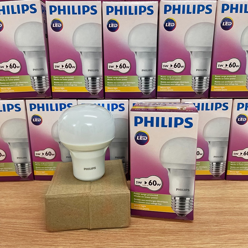 Bóng đèn LED Philips Ecobright 5W 3000K E27 A60 - Ánh sáng vàng