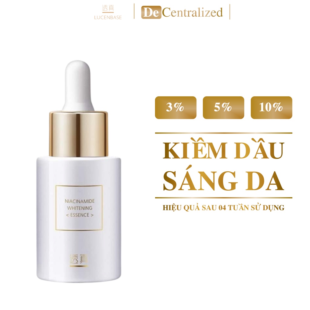 Serum niacinamide LUCENBASE B3 Essence 3% 5% 10% giảm thâm, serum trắng da giảm mụn cấp ẩm chống lão hoá kiềm dầu cho da