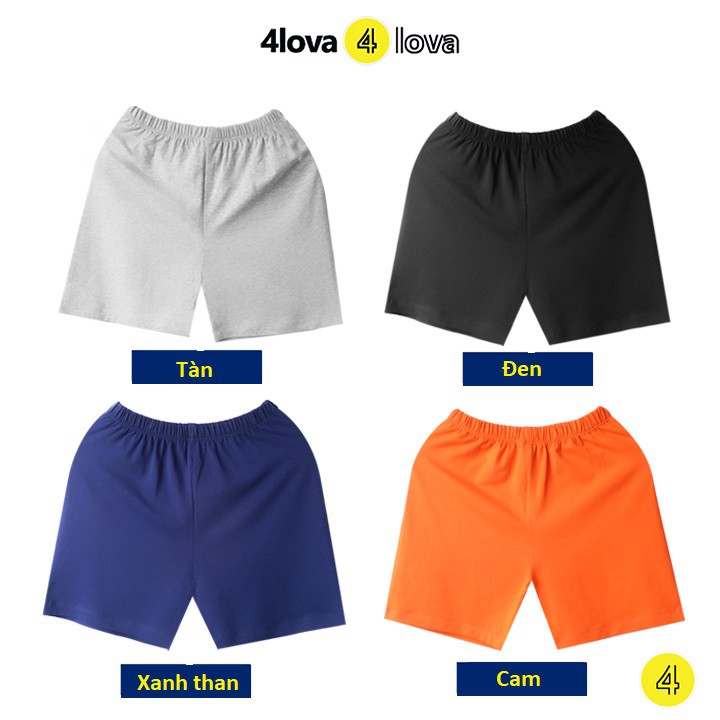 Quần đùi short thun chất cotton size đại cho bé 4LOVA chính hãng từ 28-44 kg