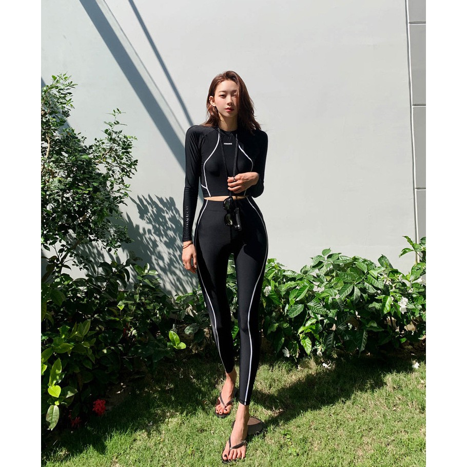 Có sẵn Bộ đồ bơi nữ dài tay croptop 3 mảnh usronnie | BigBuy360 - bigbuy360.vn