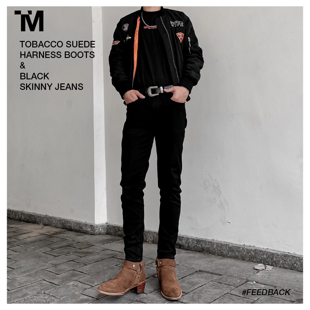 Quần Jeans Nam TARMOR Dáng Ôm Màu Đen Skinny Jeans In Black Denim