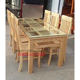 Bộ bàn ghế ăn cơm gỗ sồi nga ,mẫu khay chè