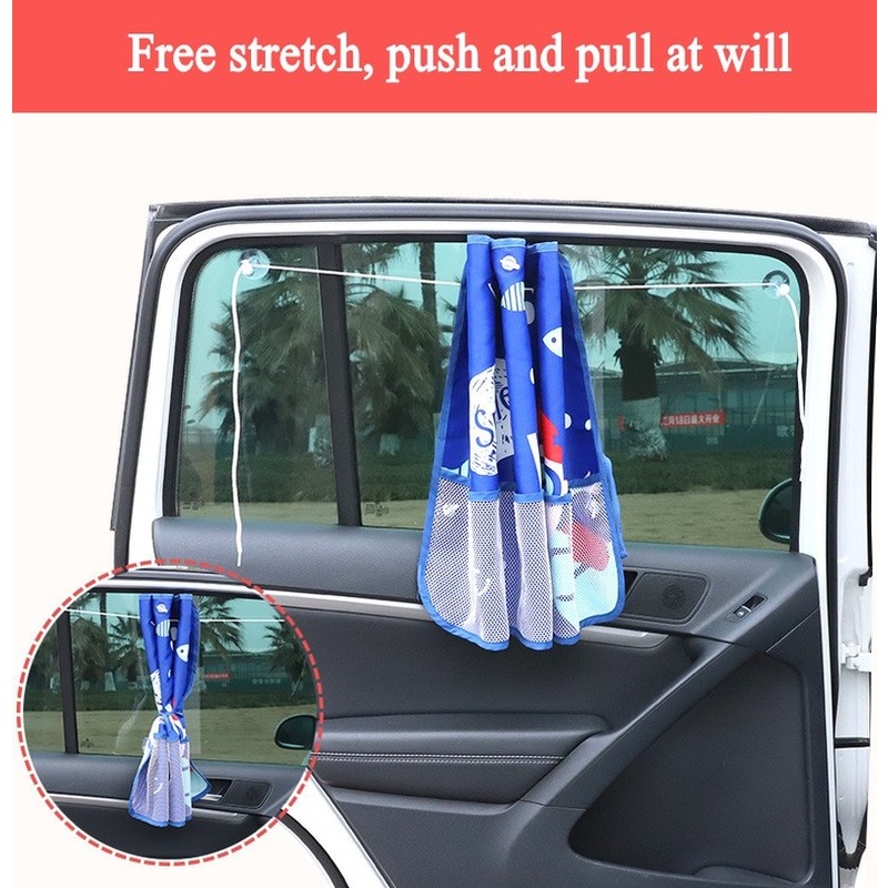 Tấm Che Nắng Gắn Cửa Sổ Xe Hơi Tùy Chỉnh Họa Tiết Hoạt Hình Dễ Thương Kèm Lưới Chống Nắng Tiện Dụng Cho Bé