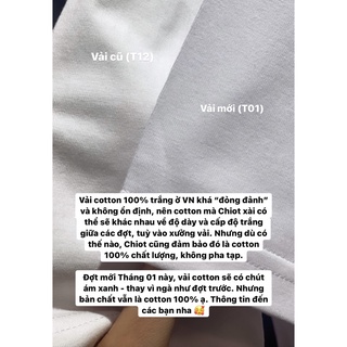 Áo thun cotton in trắng đen (vải trắng mới, cotton mỏng) 🌼 LAGOM 🌼