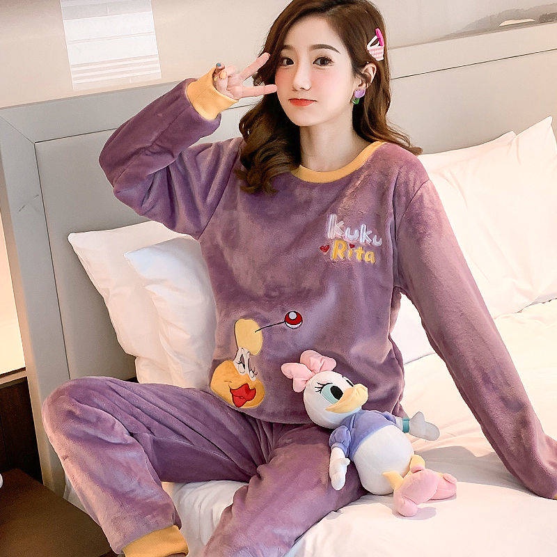 Bộ đồ ngủ Phim hoạt hình thu đông dài tay dễ thương pijama