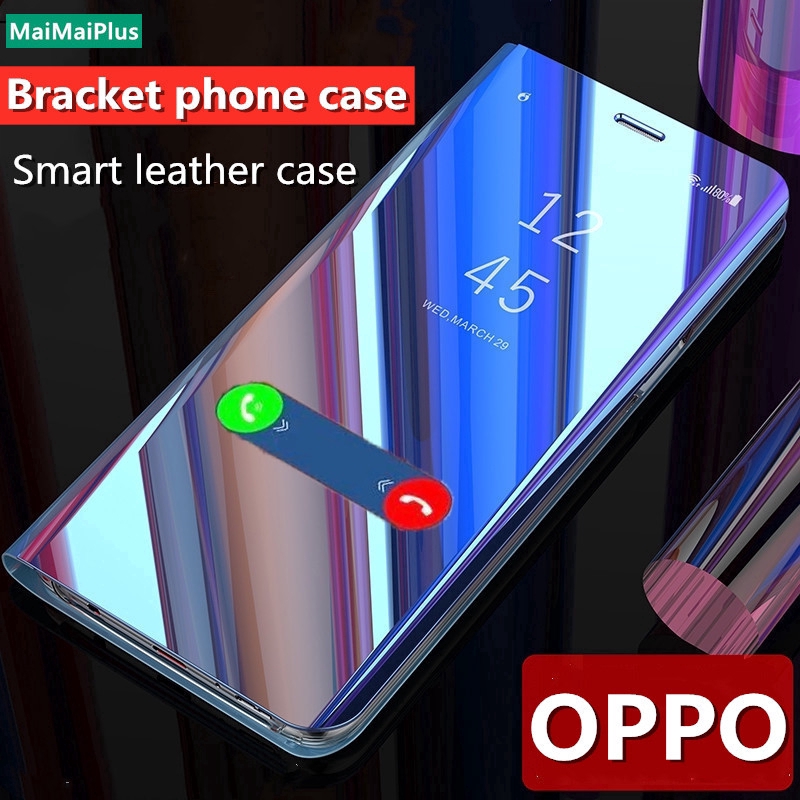 HSM Smart Case Case OPPO Realme 6 6i 5i 5s 5 3 X2 Pro C3 XT A9 A5 2020 Reno2 smart wake sleep bag flip mirror phone cover