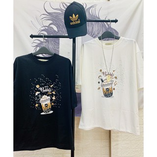 Áo thun tay lỡ dáng Unisex form rộng chất cotton co giãn 4 chiều phong cách Ulzzang