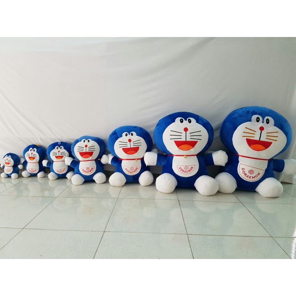Gấu bông Doremon giá rẻ kích thước 55cm - 75cm có 2 màu Xanh - Hồng, làm quà tặng cho bé yêu