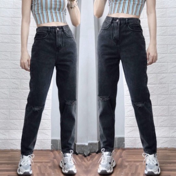 Quần Baggy Boyfriend Bigsize Xám Tây, Lưng CAo, Không Giãn